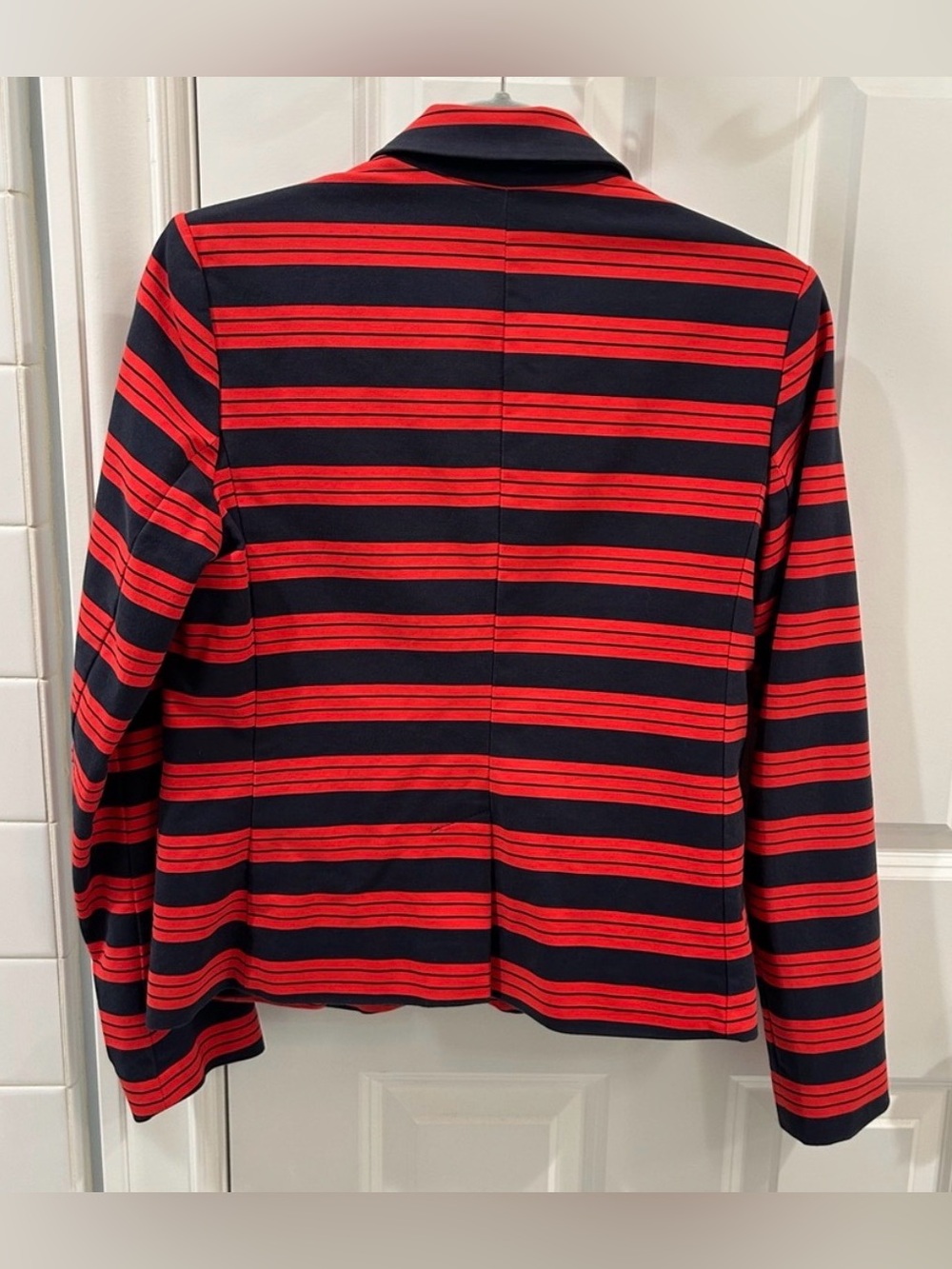 GAP Academy Blazer Cotton Navy Red Striped Schoolboy Jacket Dark Academia Preppy - Picture 6 of 10
